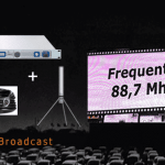 pro FM Broadcast_drive-in_event_. Pro FM Broadcast_set up drive-in_event_.